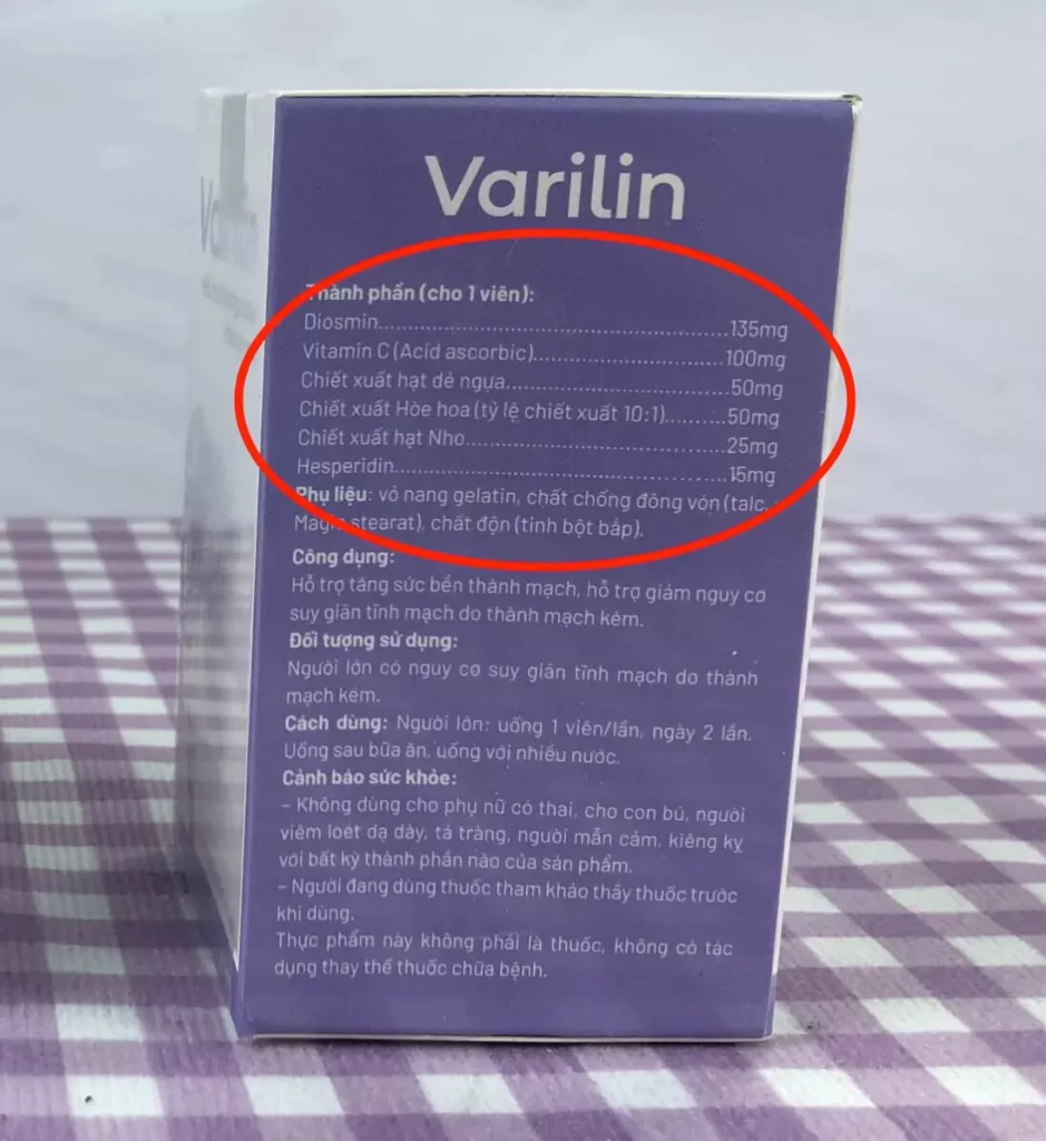 Thành phần thuốc Varilin