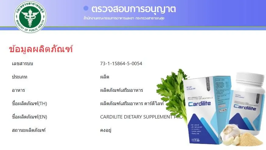 Cardilite อย (FDA)